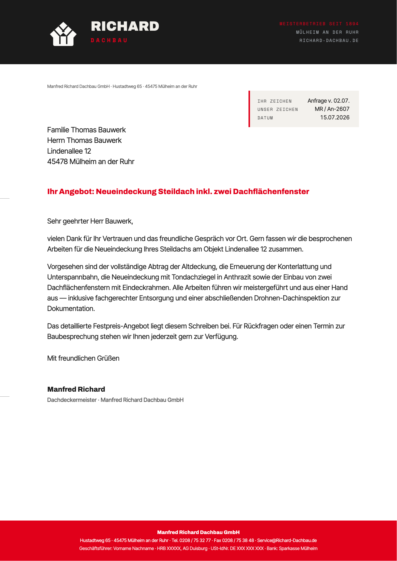 Briefbogen Signet